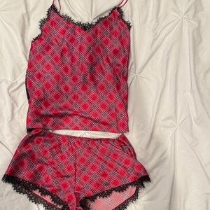 Plaid Red Women's Sleepwear Set